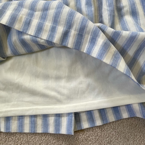 Sky Blue Striped Woven Dress With Pockets - Picture 5 of 7